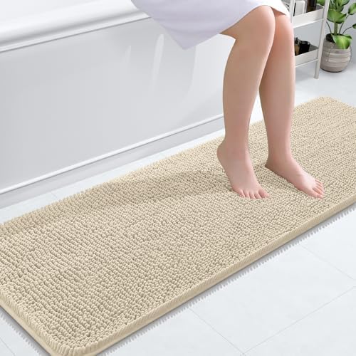 OLANLY Bathroom Runner Rugs 59x20, Extra Soft Absorbent Chenille Bath Rugs