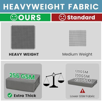 EUTXL 256GSM Heavyweight No Hook Waffle Shower Curtain, Grey, 71x74