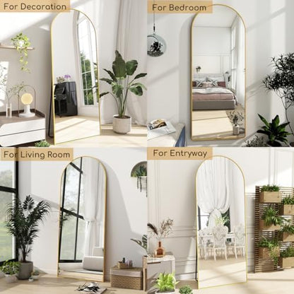 Dewfig Mirror Full Length, 64"X20" Arched Floor Mirror, Gold
