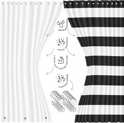Clara Clark Bathroom Set - Black Bathroom Accessories Set, 20PC Bathroom Accessory Set, Shower Curtain Set, Soap Dispenser, Toilet Brush, & Trash Can