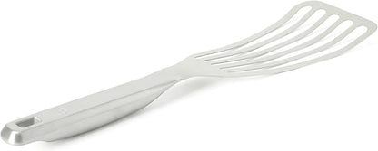 Calphalon Prime Slotted Spatula, Slotted Fish Turner, Stainless Steel Kitchen Flipping Spatula, Flexible Heavy-Gauge Heat Resistant for Seafood, Weighted Handle for Control