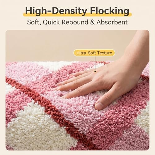 GIB Bathroom Rugs 24"x16", Extra Soft Absorbent Bath Mat for Bathroom Floor