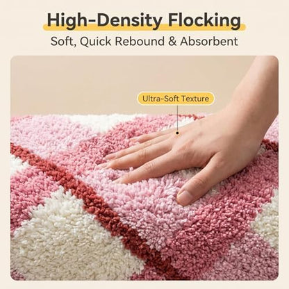 GIB Bathroom Rugs 24"x16", Extra Soft Absorbent Bath Mat for Bathroom Floor