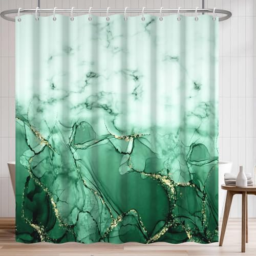 Green Extra Long Waterproof Shower Curtain 72x96 inches
