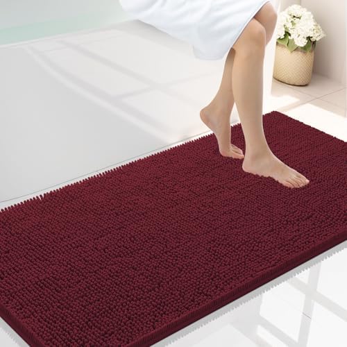 Smiry Bathroom Rugs 40X24, Luxury Chenille Extra Soft Absorbent Bath Mat