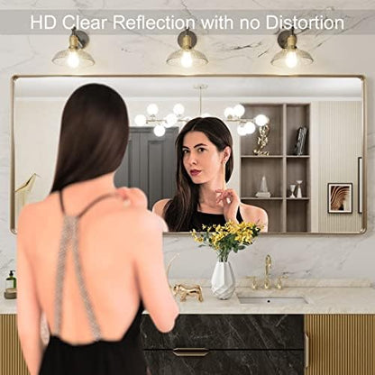 LOAAO 72"X32" Gold Bathroom Mirror