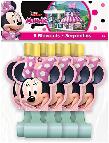 Unique Minnie Mouse Birthday Party Supplies Bundle includes 16 Party Blowouts
