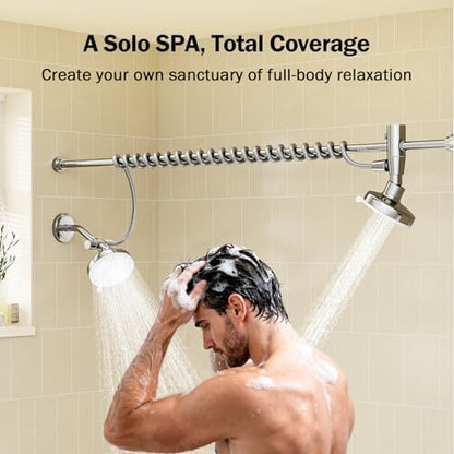 Dual Shower Head with Original Adjustable Slider, Double Showerhead, Chrome
