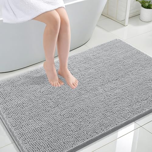 OLANLY Large Bathroom Rugs 47x32, Extra Soft Absorbent Chenille Bath Rugs