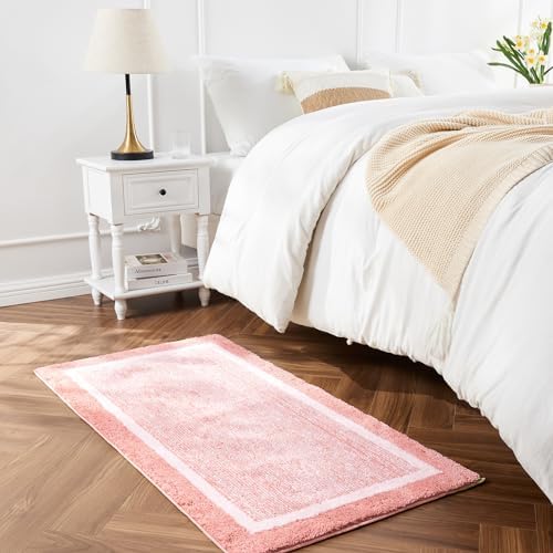 CozeCube Blossom Pink Bath Mat 32"x20" Non Slip Washable Rug