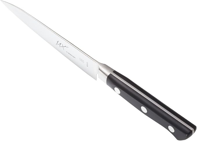 Mercer Culinary MX3 Premium San Mai VG-10 Steel Core Blade Petty Knife, 120mm 5 Inch,Black