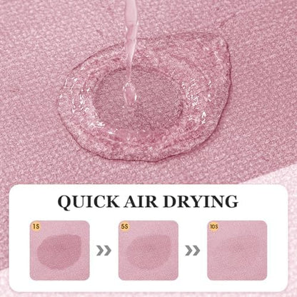 ACCUMTEK Non Slip Bath Mat, Thin Bathroom Rugs Fit Under Door, Quick Dry Bath Mats, Machine Washable Bath Rugs for Bathroom, Bathtub & Kitchen, Bathtub & Kitchen, Pink/Bordered/24 x17