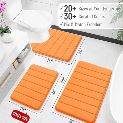OLANLY Memory Foam Bath Mat 35x16, Super Soft and Absorbent Bathroom Rugs
