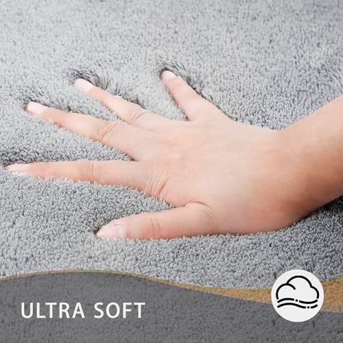 MINIDEAR Bathroom Rugs 44x24 Dark Gray - Thick Memory Foam Bath Mat, Ultra Soft & Plush Fluffy, Non-Slip, Quick Dry, Absorbent Washable Floor Microfiber Mat for Tub, Home Decor Accessories