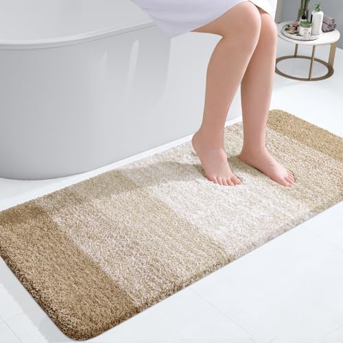 OLANLY Bathroom Runner Rug 47x20, Extra Soft Absorbent Microfiber Bath Rugs