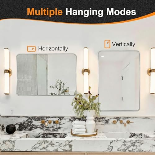 Delma Bathroom Vanity Mirror, Silver Framed Mirror for Over Sink, 30x20