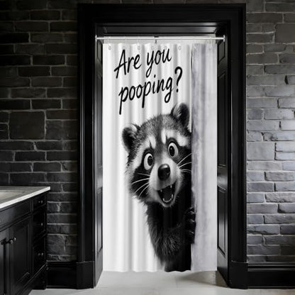 Small Stall Shower Curtain Rv Cute Raccoon, 48 x 72 Inchs