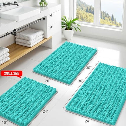 Smiry Bathroom Rugs 30X20, Extra Soft Rubber Backing Chenille Bath Mats
