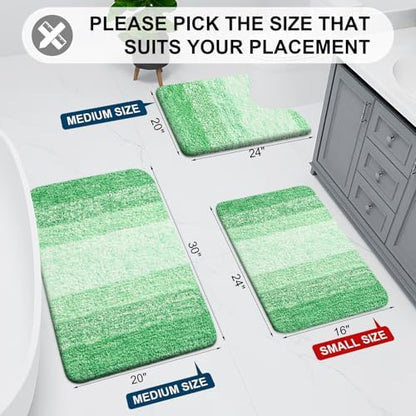 Arotive Microfiber Bathroom Rugs, Shaggy Soft Absorbent Bath Rug, 47x24