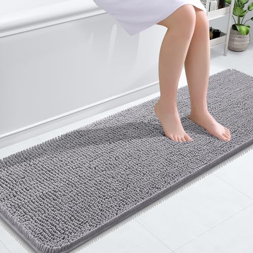 OLANLY Bathroom Runner Rugs 59x20, Extra Soft Absorbent Chenille Bath Rugs