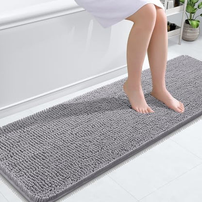 OLANLY Bathroom Runner Rugs 59x20, Extra Soft Absorbent Chenille Bath Rugs