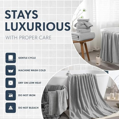 4 Piece Bath Towel Set 35"x70"Oversized Bath Towel for Bathroom Ultra Soft Fluffy Extra Large Bath Sheet Luxury Premium Bathroom Towel Highly Absorbent Quick Dry Shower Towel for Hotel Spa,Grey