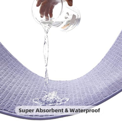 TYUU Bathroom Rugs Non Slip Washable, Super Absorbent Thin Bath Mat Quick Dry Low Pile Bathroom Rug, Lavender 20"x48"