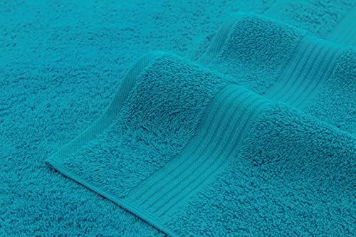 American Veteran Towel, 100% Cotton Turkish 6 Piece Towel Set Luxury Towels Set of 6 for Bathroom Essentials 2 Bath Towels 2 Hand Towels 2 Washcloths, Aqua Blue