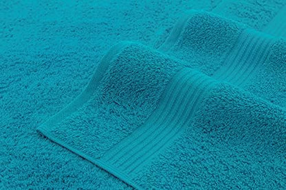 American Veteran Towel, 100% Cotton Turkish 6 Piece Towel Set Luxury Towels Set of 6 for Bathroom Essentials 2 Bath Towels 2 Hand Towels 2 Washcloths, Aqua Blue