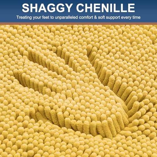 Smiry Bathroom Rugs 47X24, Luxury Chenille Extra Soft Absorbent Bath Mat