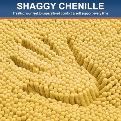 Smiry Bathroom Rugs 47X24, Luxury Chenille Extra Soft Absorbent Bath Mat
