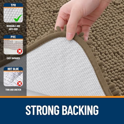 OLANLY Bathroom Runner Rugs 70x24, Extra Soft Absorbent Chenille Bath Rugs