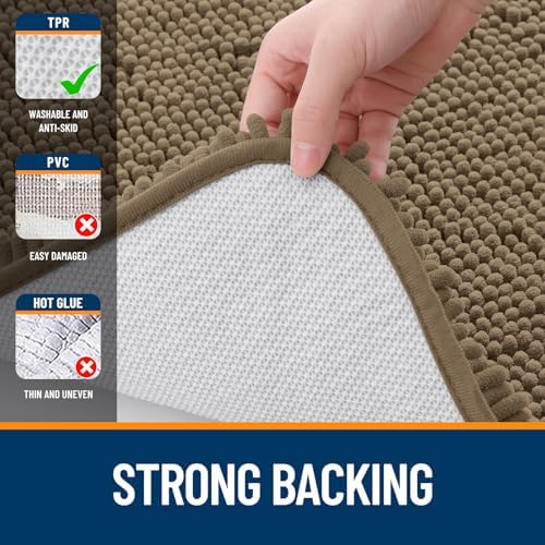 OLANLY Bathroom Runner Rugs 40x24, Extra Soft Absorbent Chenille Bath Rugs