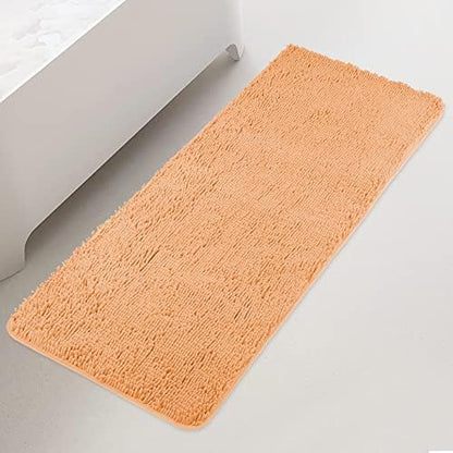 Yeaban Chenille Peach Bathroom Runner Rug 24"x72"
