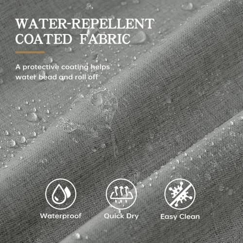 Furlinic No Hook Shower Curtain Scalloped Grey Extra Wide Waterproof 78x75