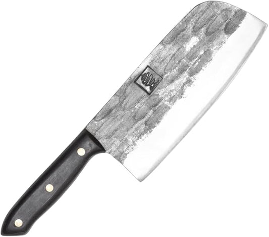 COOLINA Kapeni Butcher Knife, Handmade Forged Multipurpose Meat Cleaver Knife for Kitchen, Home and Outdoor Cooking, Rugged Blade