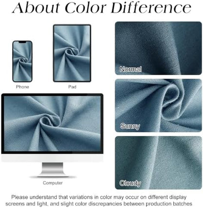 Naturoom Linen Shower Curtain 60x72 Inch for Bathroom Blue 1 Panel