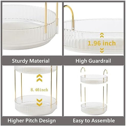 Asayuee 360 Rotating Makeup Organizer,3 Tier Large Capacity Make Up Organizers and Storage,Skincare Perfume Vanity Organizers,Bathroom Cosmetics Storage Organizer Countertop (Clear-3 Tier)