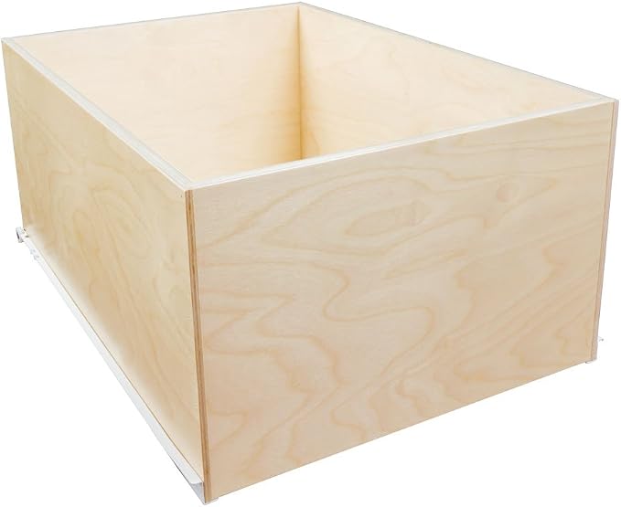Tall Sliding Cabinet Drawer (Pull-Out Shelf for Kitchen, Pantry, Bathroom, Garage, Office, etc.) 9 7/8" Tall - 21 3/4" Deep - Includes 3/4 Slides & Base Mounting - Clear Opening Width: (24.625" (5/8))