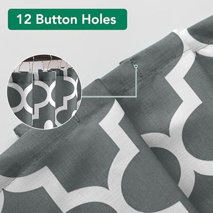 Fabric Modern Shower Curtain-Dark Grey & White Shower Curtains for Bathroom