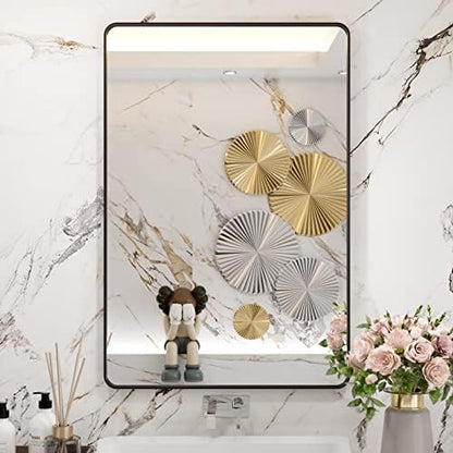 WEER Black Bathroom Vanity Mirror 24X36 Inch