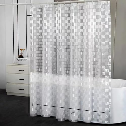 Shower Curtain Liner, 100% Waterproof Peva Shower Curtains with 3 Duty Heavy Bottom Magnets and 12 Rust Proof Grommets, 72x72 Weighted Shower Liner for Shower Stall, Bathtubs