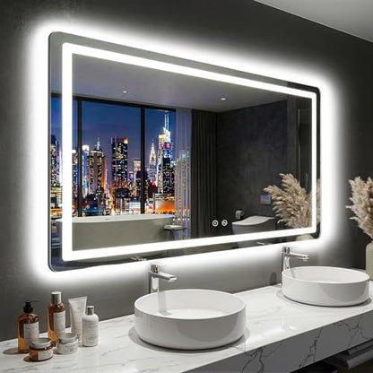 LED Bathroom Mirror with Lights, 30"x50" Lighted Vanity Mirror for Wall