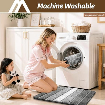 COSY HOMEER Bathroom Rugs 30x20,Ultra Soft Absorbent Bath Mat,Dark Gray