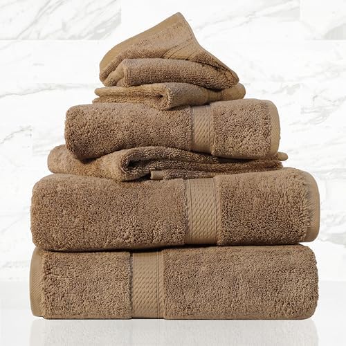 SUPERIOR Egyptian Cotton Ultra Plush & Absorbent, 6 Piece Set, Latte
