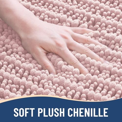 Arotive Bathroom Rugs Mat 24x16, Soft Absorbent Chenille Shaggy Bath Mat