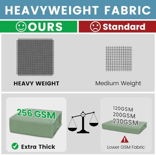 EUTXL Heavyweight No Hook Shower Curtain with Liner, Sage Green,71x86
