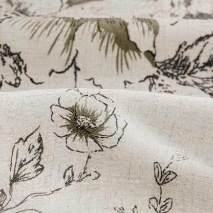 Farmhouse Floral Vintage Shower Curtain for Bathroom, Black and Tassels