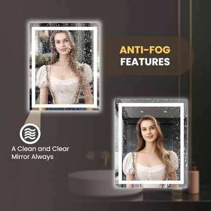 LOAAO 20"X28" LED Bathroom Mirror with Lights, UL Listed