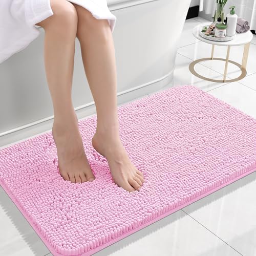 OLANLY Small Bathroom Rugs 24x16, Extra Soft Absorbent Chenille Bath Rugs